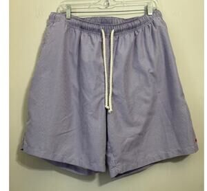 Peter Millar Swim Trunks Shorts Mens XL Lined Purple White Check Gingham